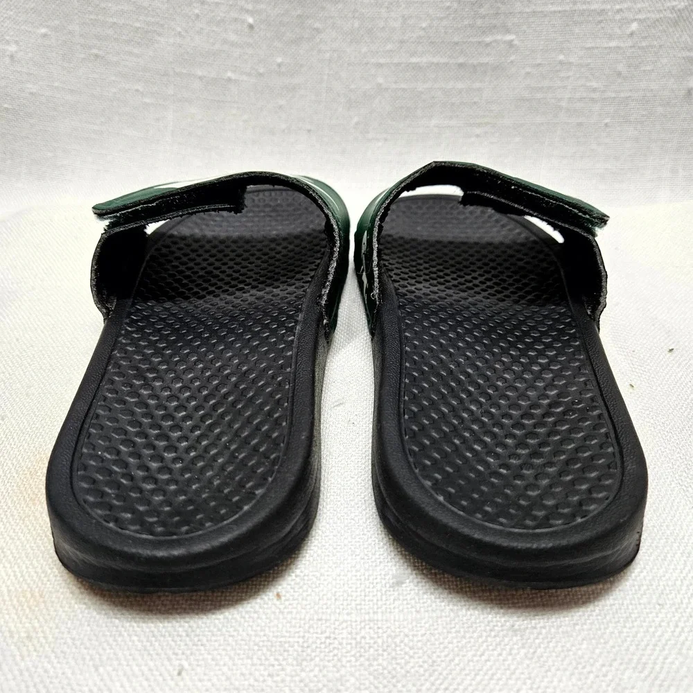Michigan State Spartans Slides Adult Small Green White Spartan Helmet‎ Sandals
